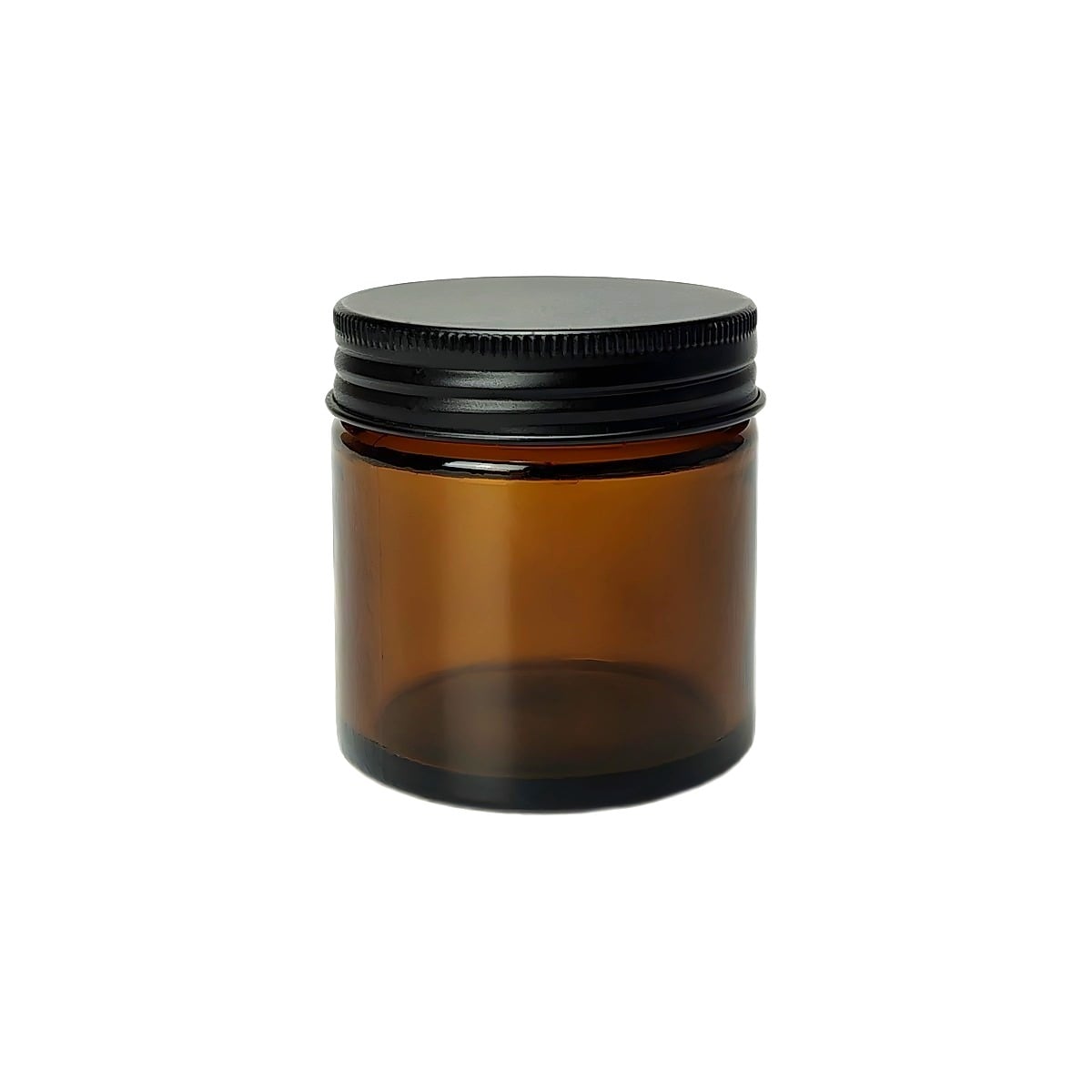 Glas Krukke 60 Ml Brun   Aluminiumslåg Cremebøtte  54 Mm Højde  51 Mm Diameter Hedenhus Tæt Lukning  Skumpude