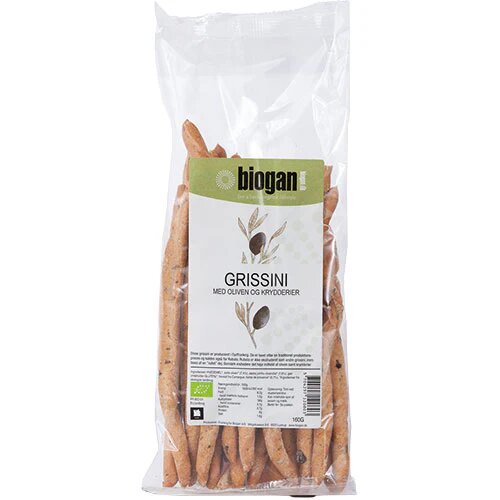 Grissini    Oliven Og Krydderier øko  160 Gram
