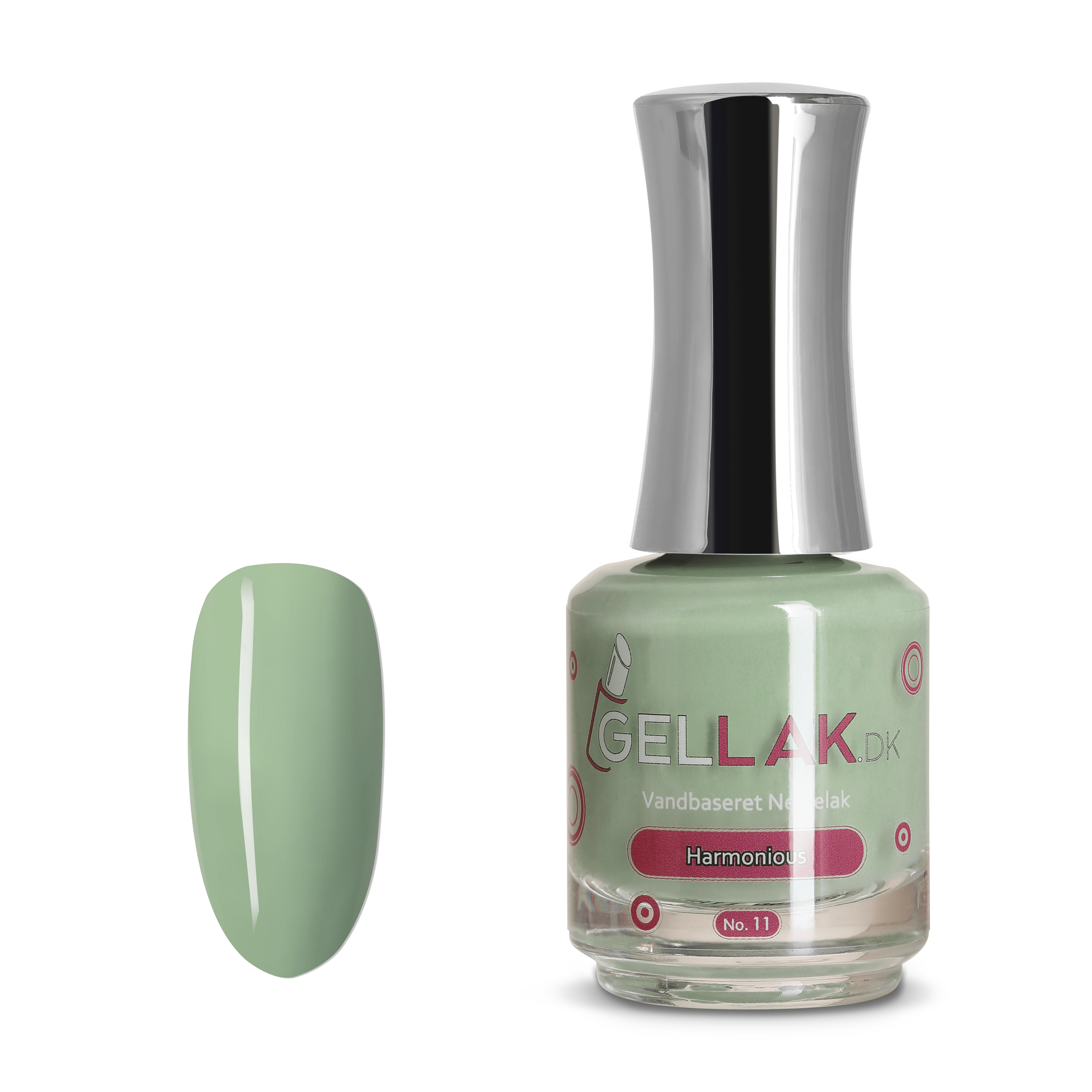 Grøn Vandbaseret Neglelak    Quot Harmonious Quot  No  11   15 Ml   Gellak Dk
