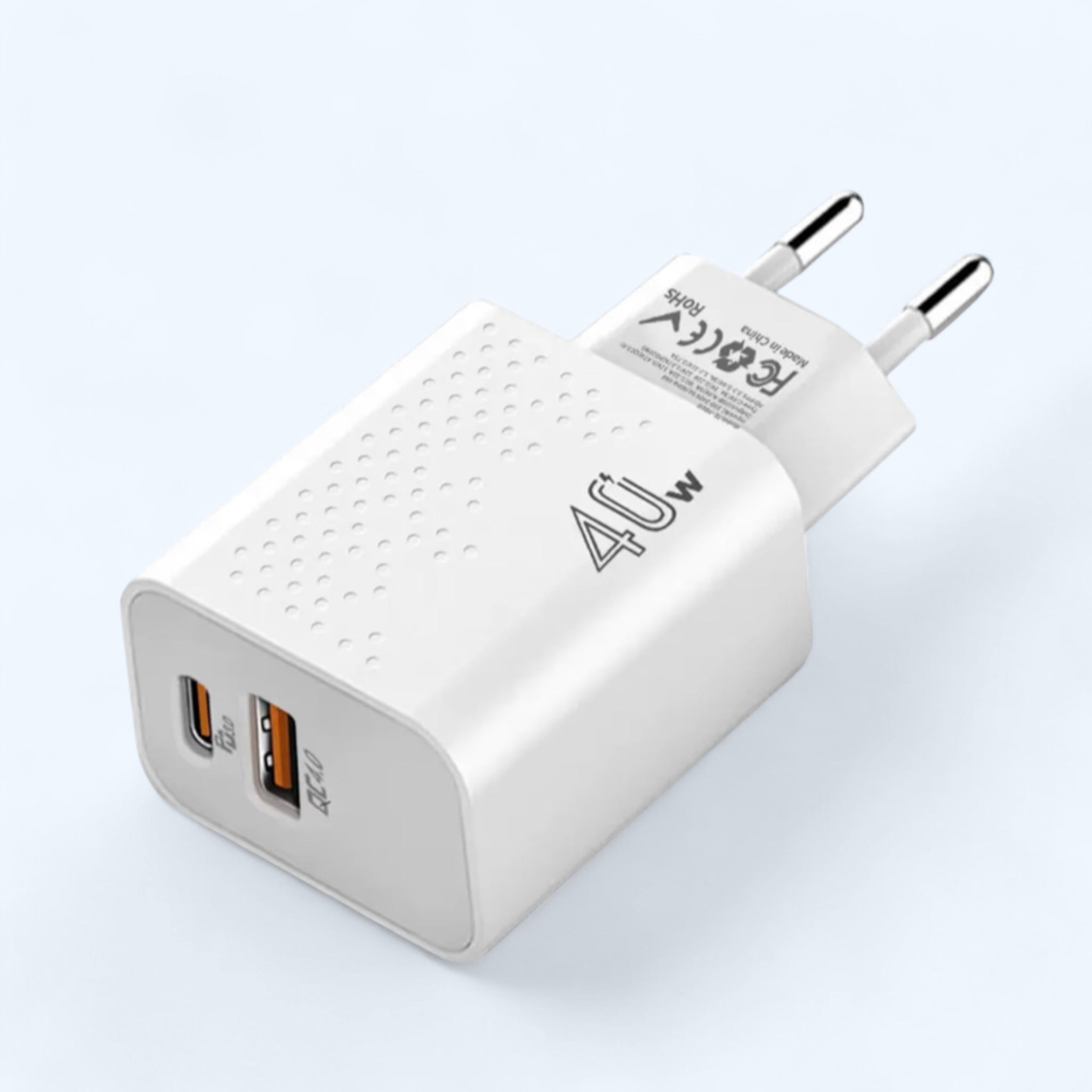 Hurtig Lader 40w Med Både Usb Og Usb-  Udtag