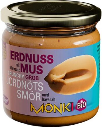 Jordnøddesmør Crunch   Monki 330 Gram