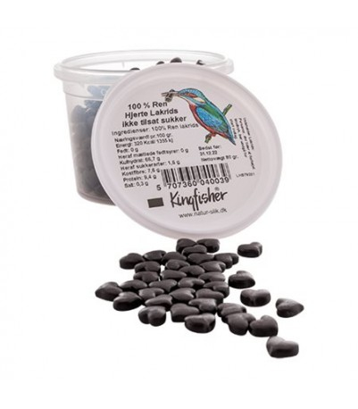 Kingfischer Ren Lakrids-hjerter 80 Gr