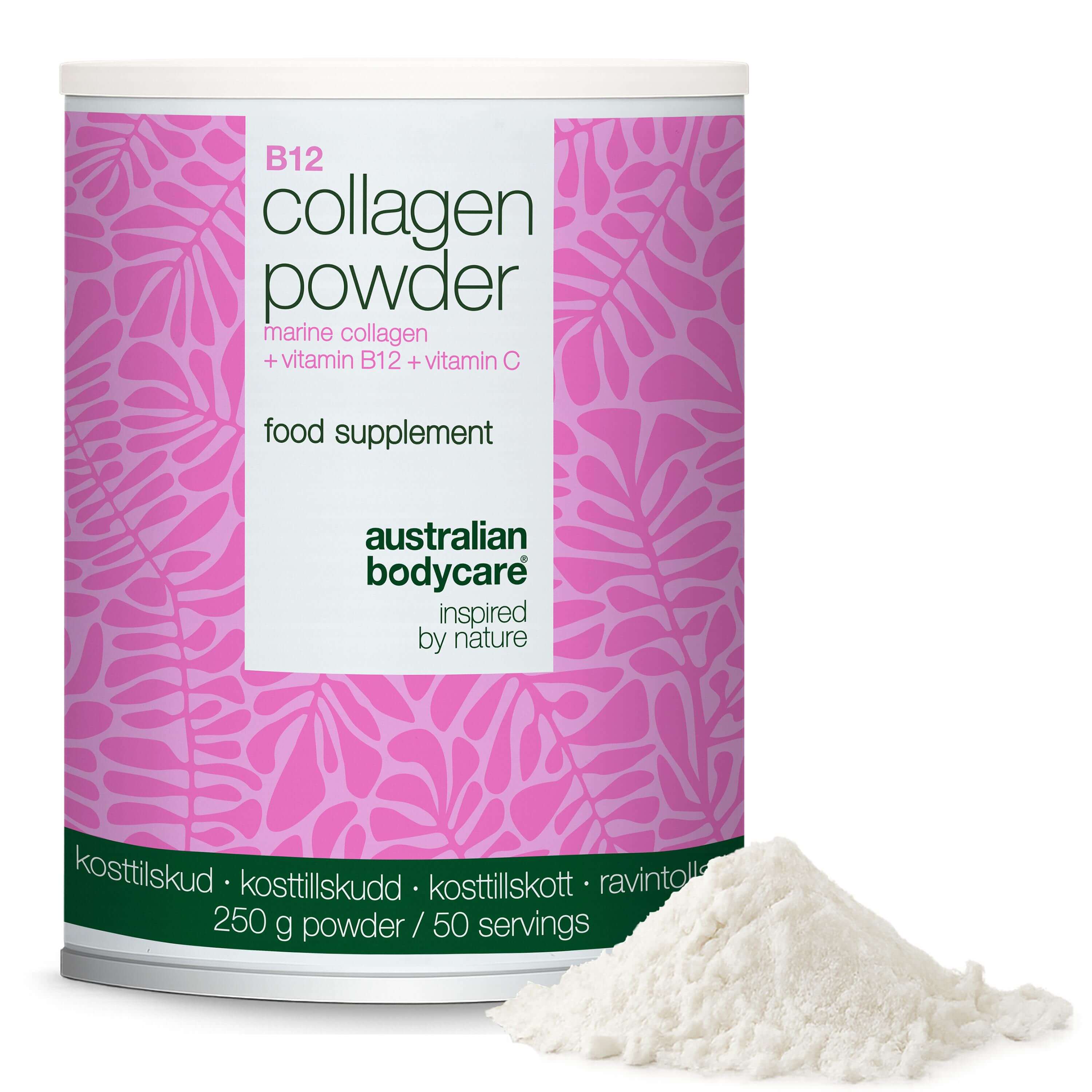 Kollagenpulver Med B12 Og  -vitamin   250   Marinekollagen    Kollagenpulver Til Daglig Brug   Mad Og Drikke  Indeholder Marint Kollagen   -vitamin Og B12-vitamin    Stk