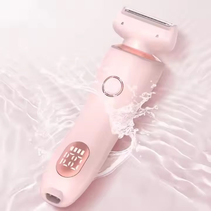 Ladyshaver Inkl  Ekstra Skærerhoved Sæt  Gratis Fragt Pink Med Batteridisplay