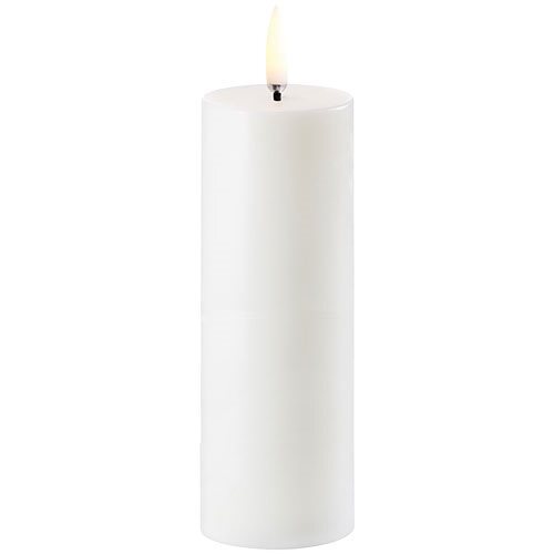 Led Pillar Candle  Nordic White  Smooth  5x14   Cm   Stk