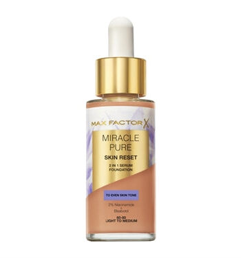 Max Factor Miracle Pure Skin Reset   In   Serum Foundation 60-80 Light To Medium 30 Ml