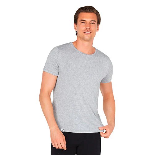 Men   Crew Neck  -shirt Lysegrå Str