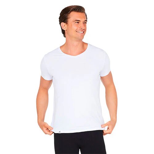Men    -neck  -shirt Hvid Str