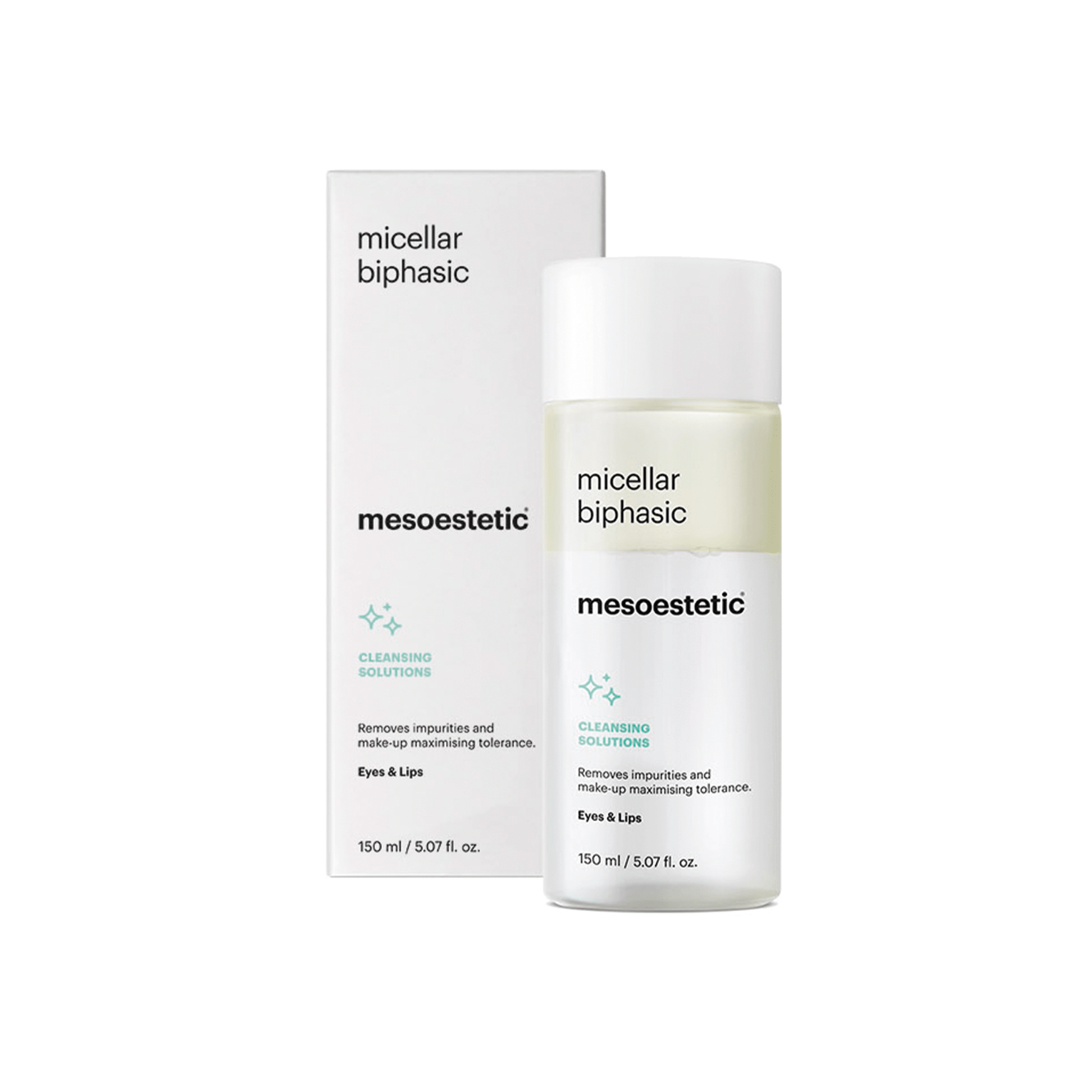 Mesoestetic Micellar Biphasic Bifasisk Makeupfjerner 150 Ml Ansigtsvask Ansigtsrens Til Makeup Fjerner Skånsomt Snavs Og Vandfast Makeup
