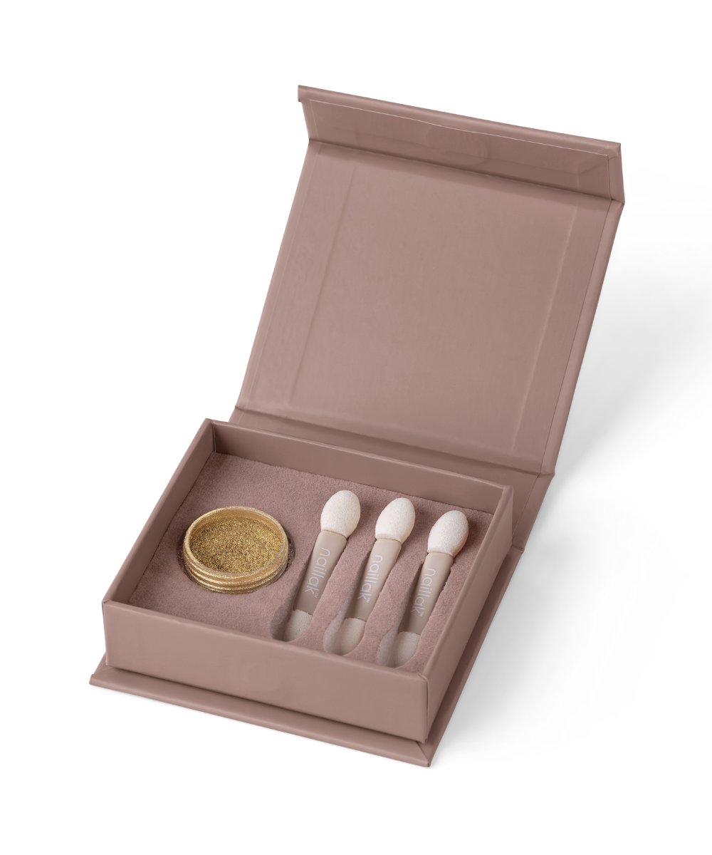 Naillak Chrome Powder Gold  Inkl    Applikatorer
