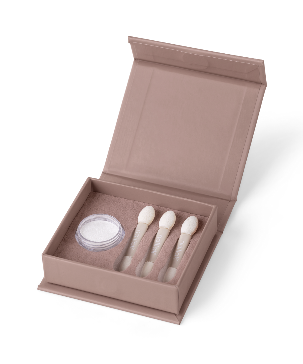 Naillak Pearl Powder Clear  Inkl    Applikatorer