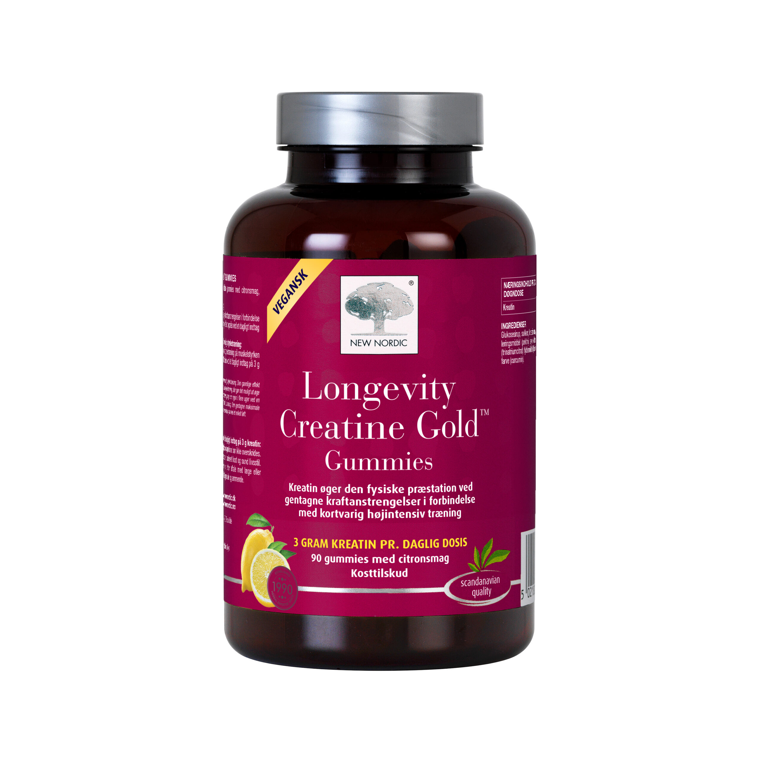 New Nordic Longevity Creatine Gold Gummies 90 Stk
