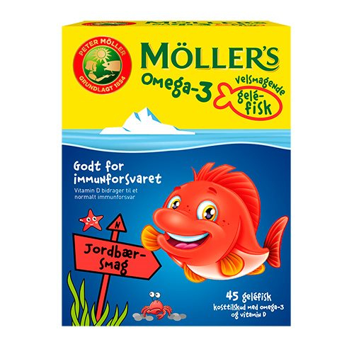Orkla Møllers Omega- Fisk Jordbær 45 Gum