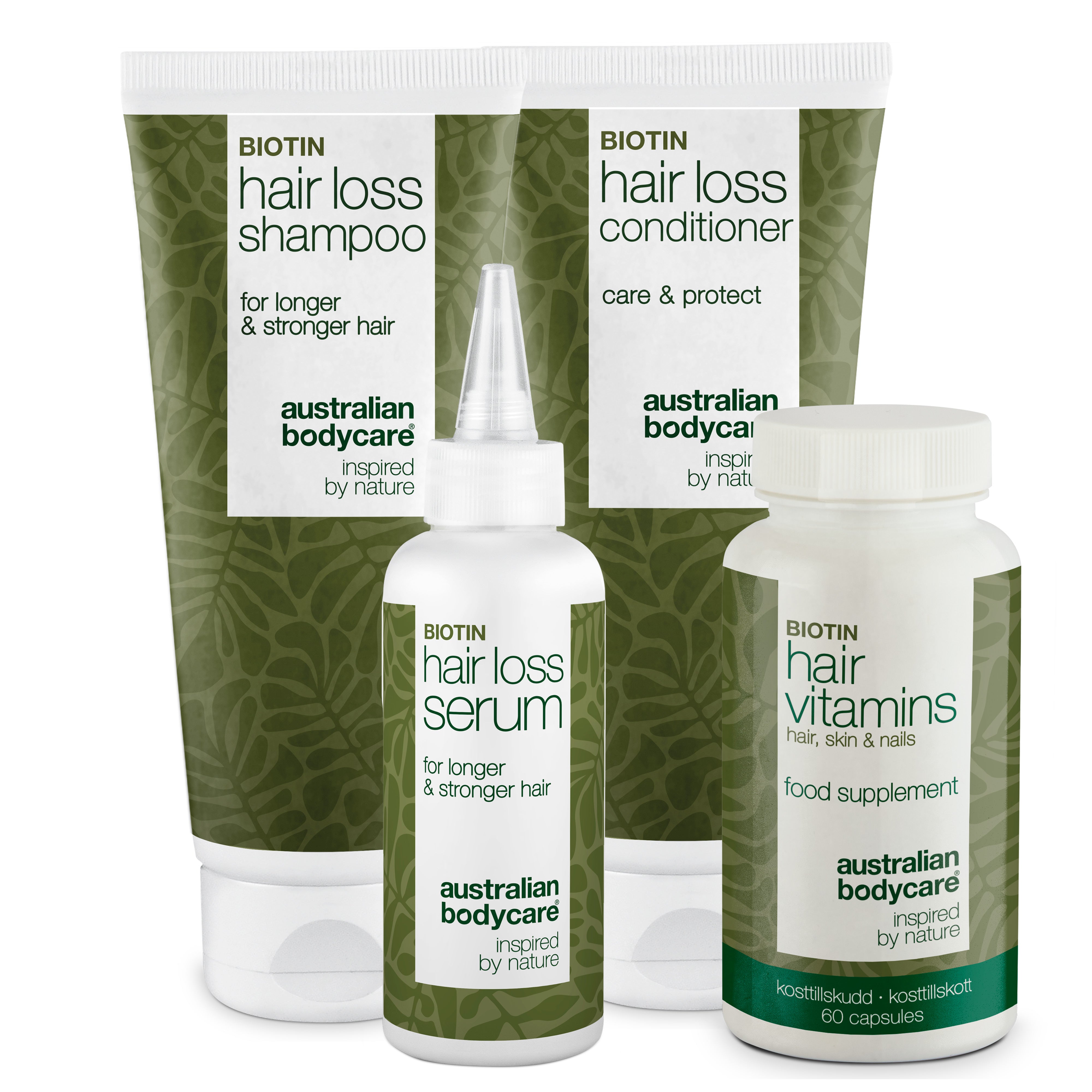 Pakke Til Hårtab Og Tyndt Hår    Hårtabsprodukter Med Biotin  Tea Tree Oil Og Capilia Longa