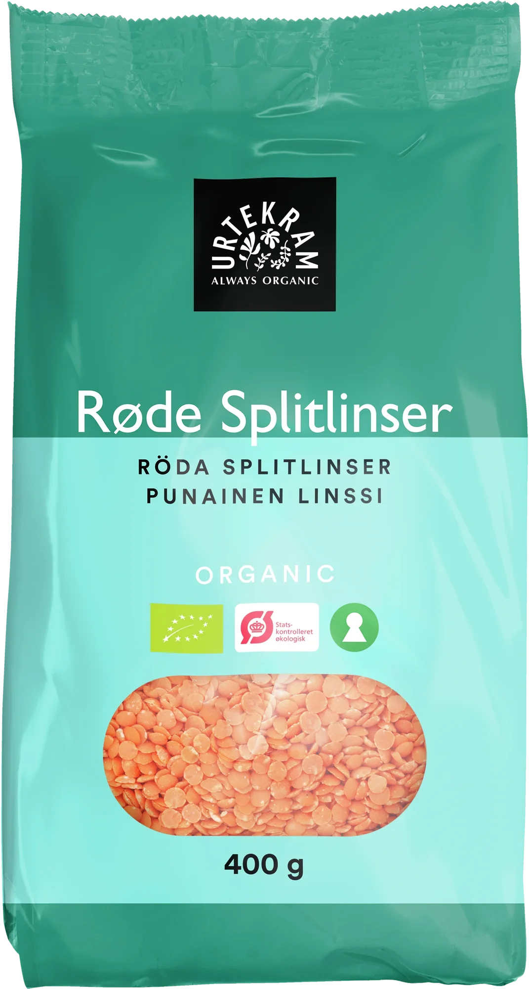 Røde Splitlinser øko  400 Gram