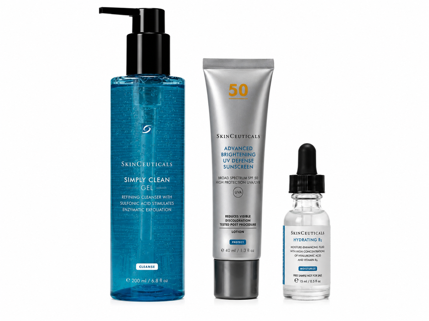 Skinceuticals Starter Kit- Simply Clean  Brightening Spf 50 Og Hydrating B5 Serum