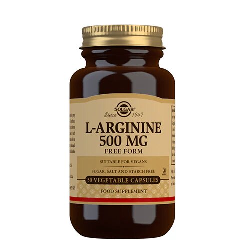 Solgar  -arginin 500mg 50 Kapsler