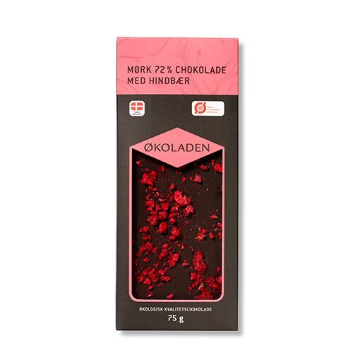 økoladen Chokolade Mørk Hindbær 72     75g