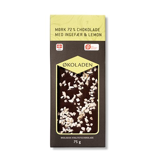 økoladen Chokolade Mørk Ingefær Lemon    75g