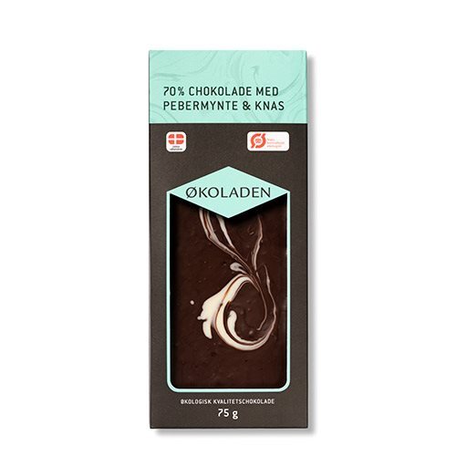 økoladen Chokolade Pebermynte Knas    75g